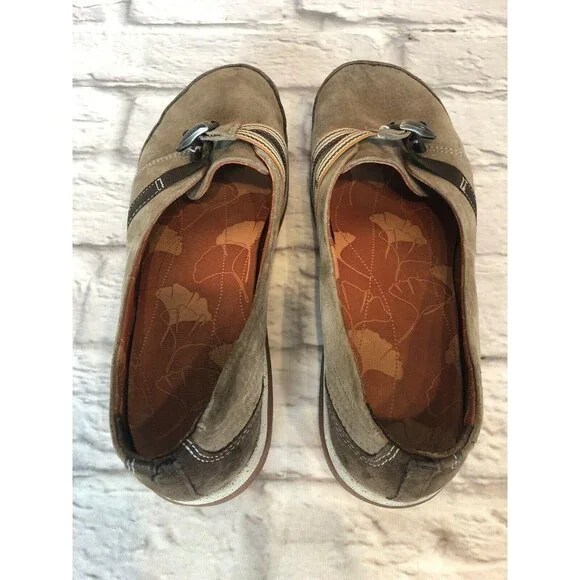 CHACO CLARA Tan Nubuck Flats Slip On Shoes Buckle Womens 8.5 (g1f) - Picture 4 of 10